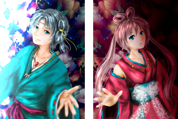 イザナギとイザナミ 対イラスト