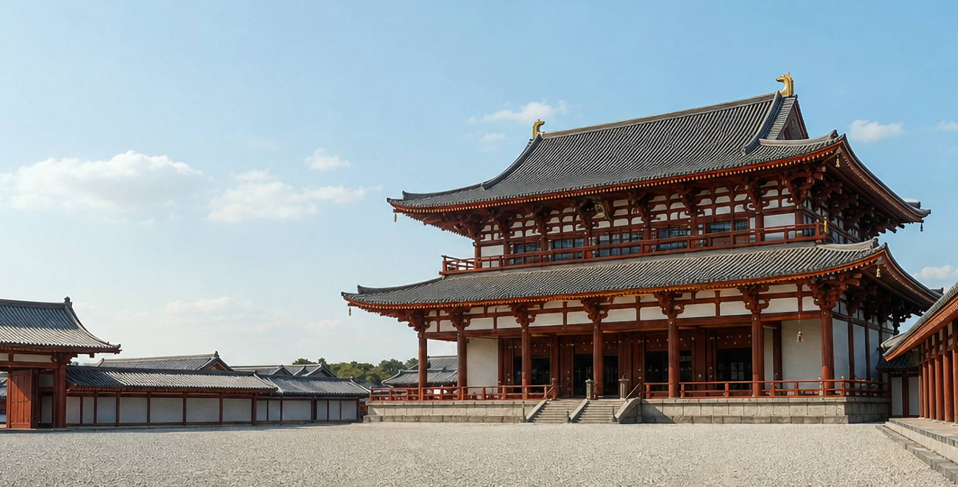 平城京の大極殿をイメージした古代日本の風景