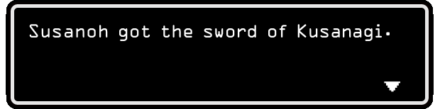 Susanoh got the sword of Kusanagi.