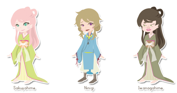 Konohana-sakuya,Ninigi,Iwanaga